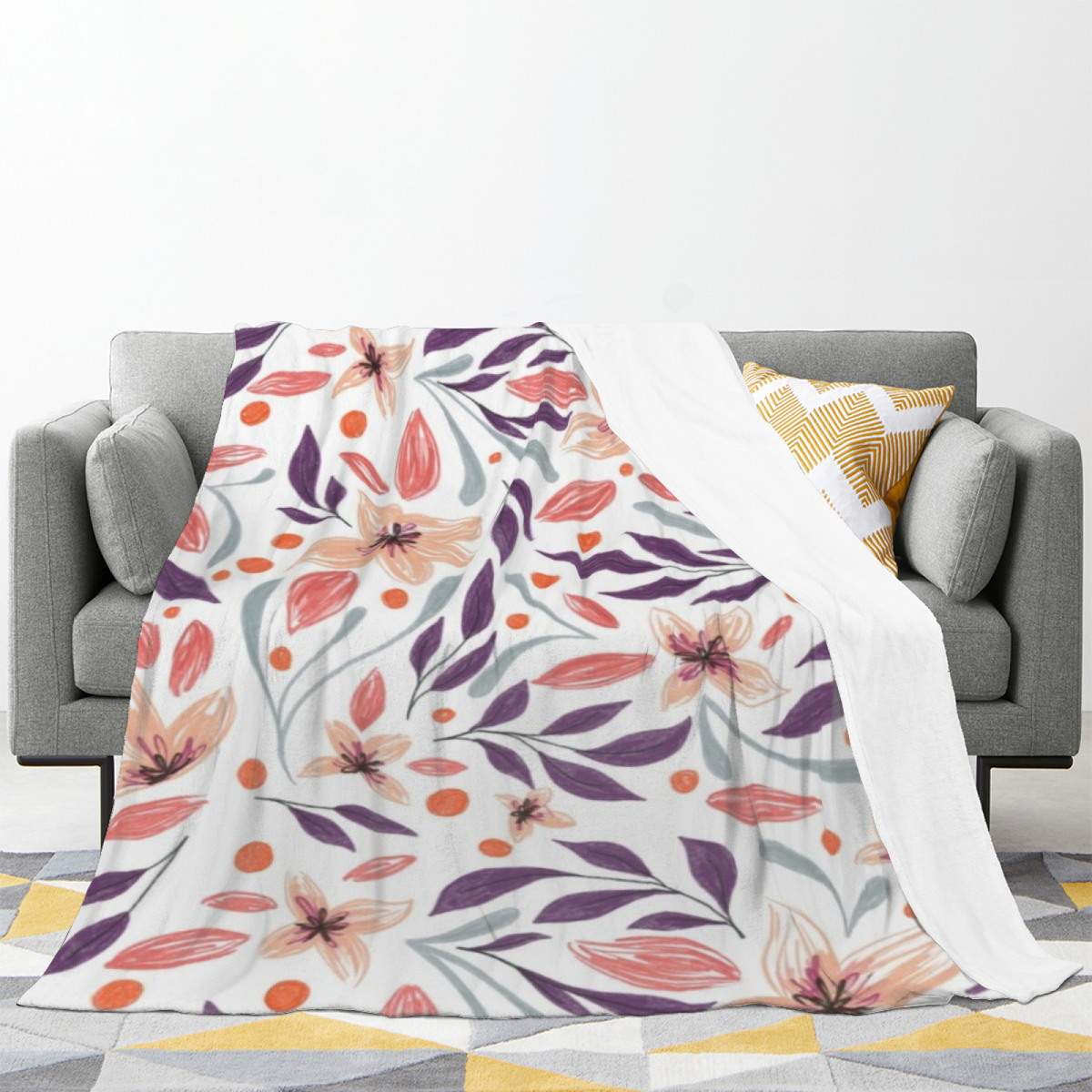 Opaline Wander Home Accent Soft Flannel Blanket ¨C Creamy Ivory