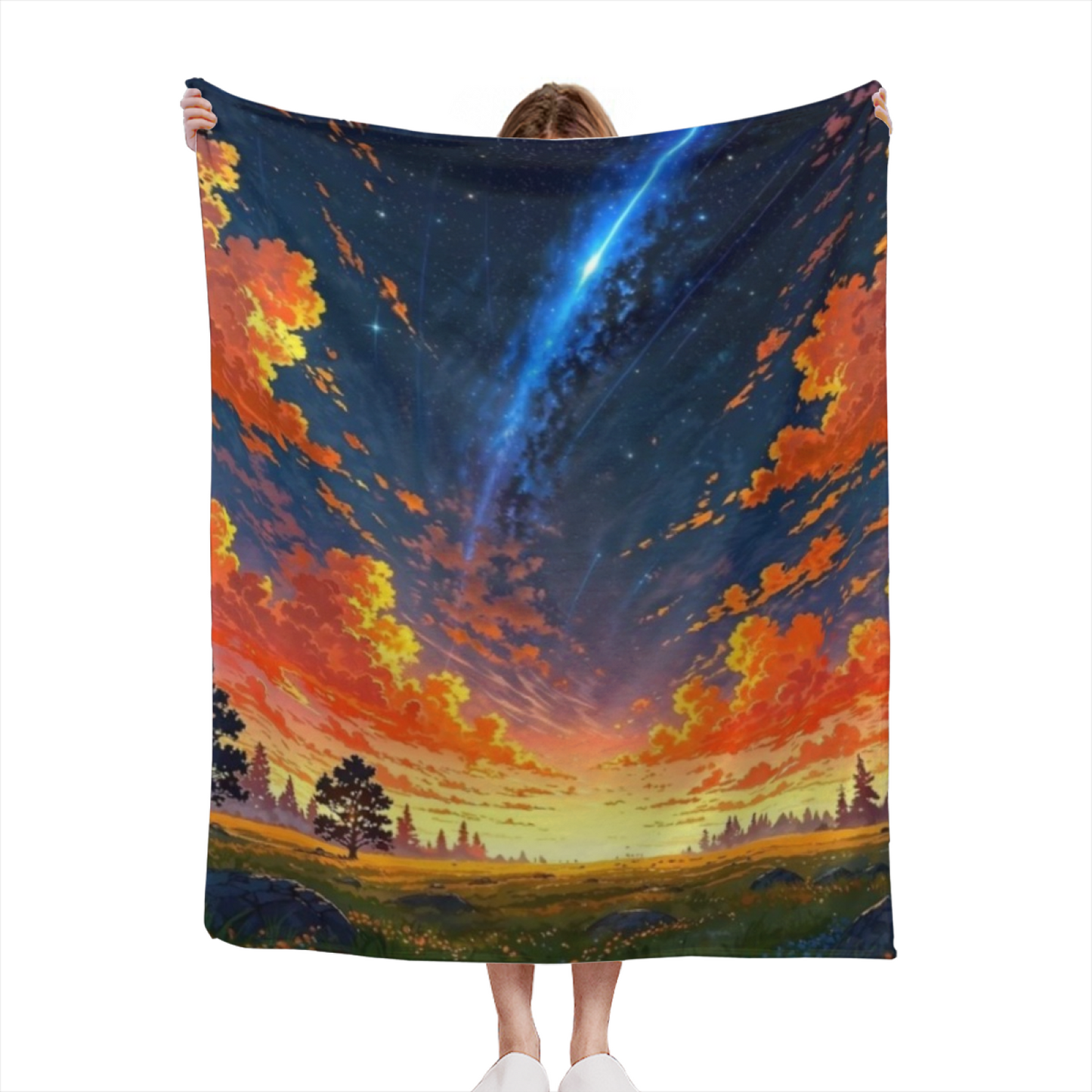 Colorful Contemporary Art Throw Blanket ¨C Modern Graphic Cozy Blanket