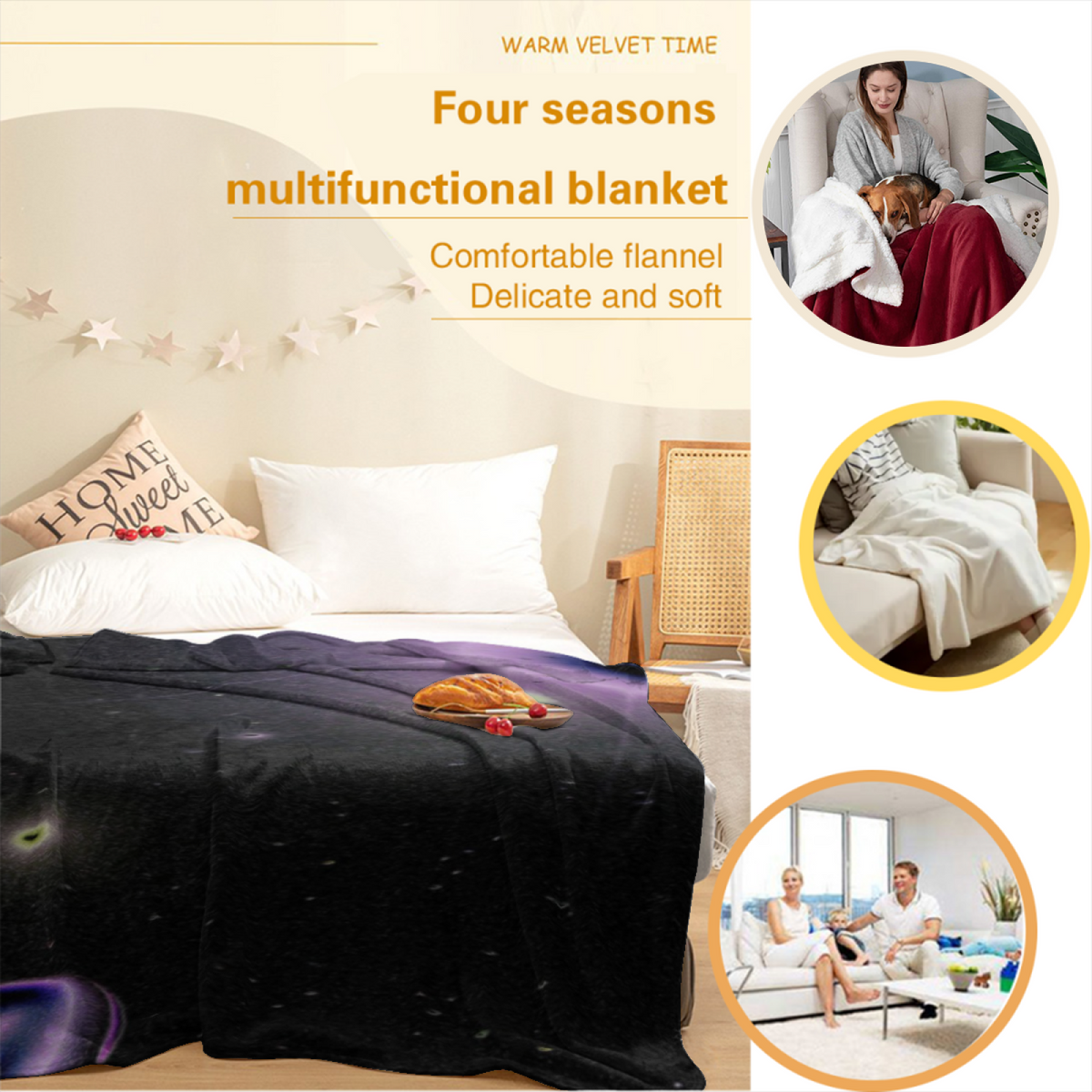Heather Carnival Soft Neutral Art Decorative Flannel Blanket