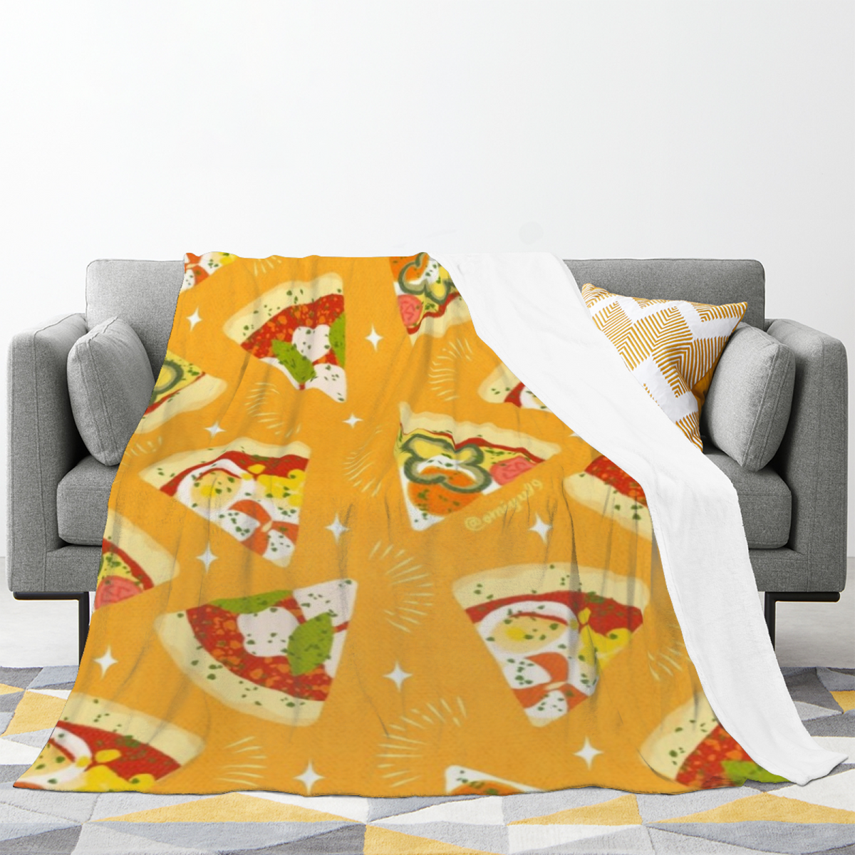 Rosewood Mosaic Earthy Multicolor Playful Soft Flannel Blanket