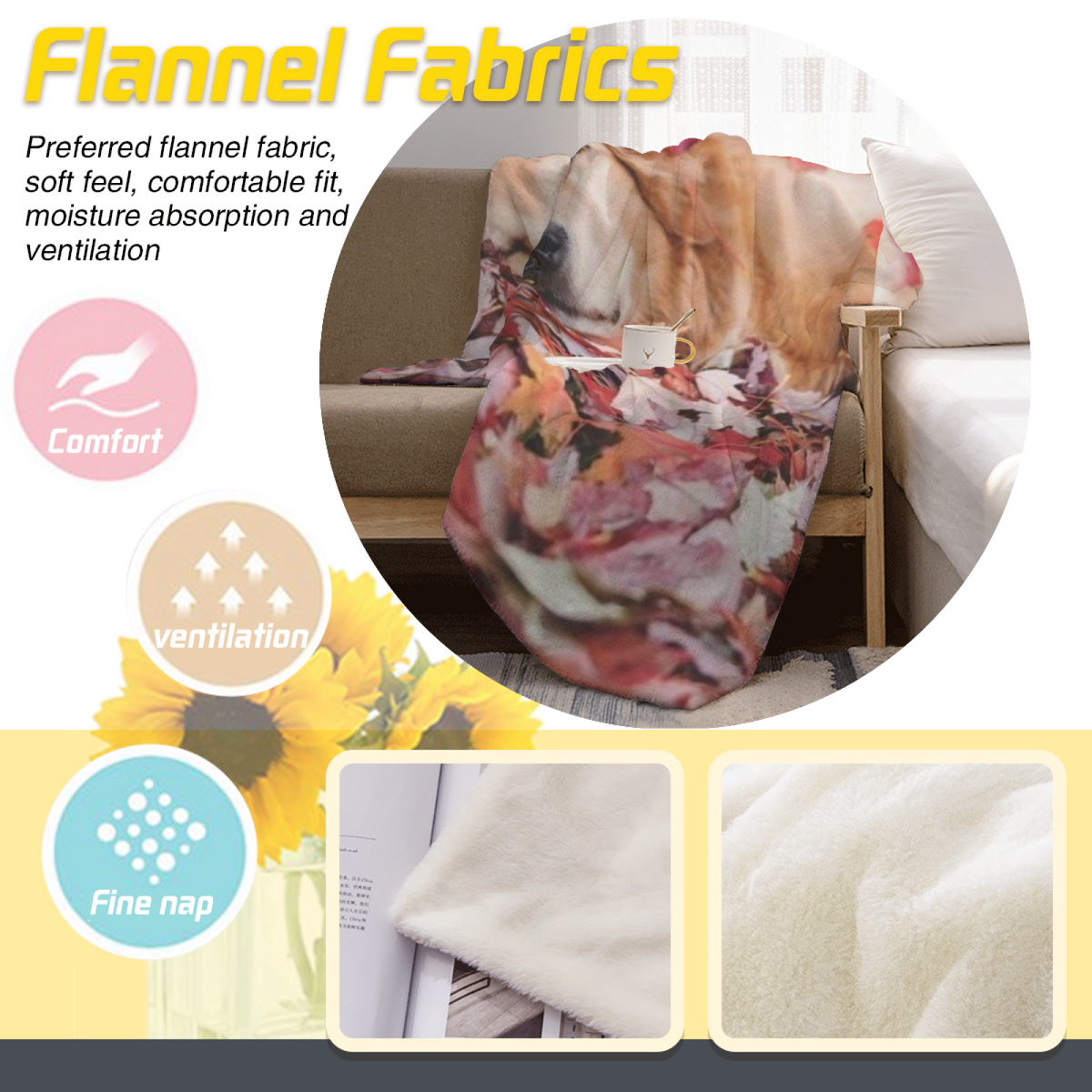 Cobalt Serenade Contemporary Pattern Cozy Flannel Bed Blanket
