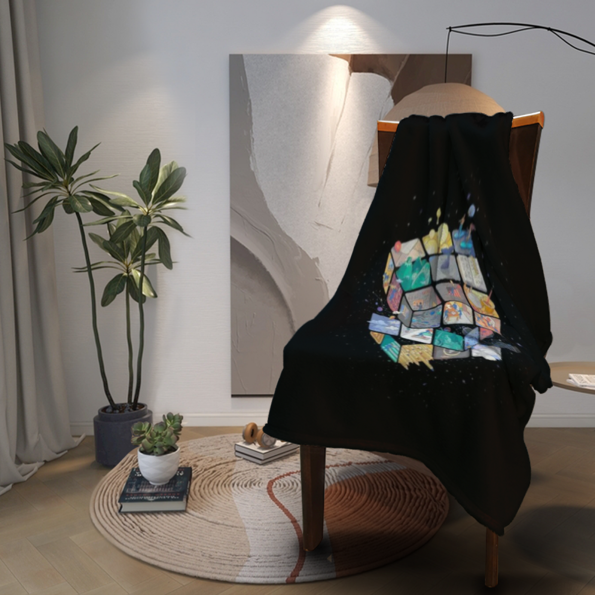 Moonbeam & Mosaic Playful Graphic All-Season Flannel Blanket