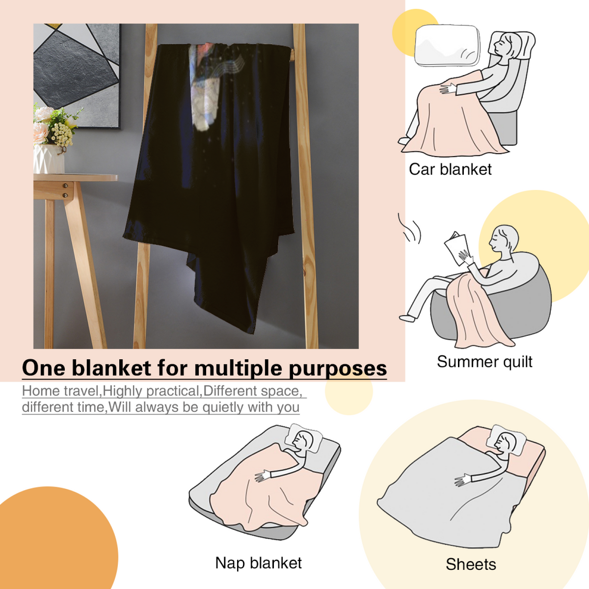 Moonbeam & Mosaic Playful Graphic All-Season Flannel Blanket