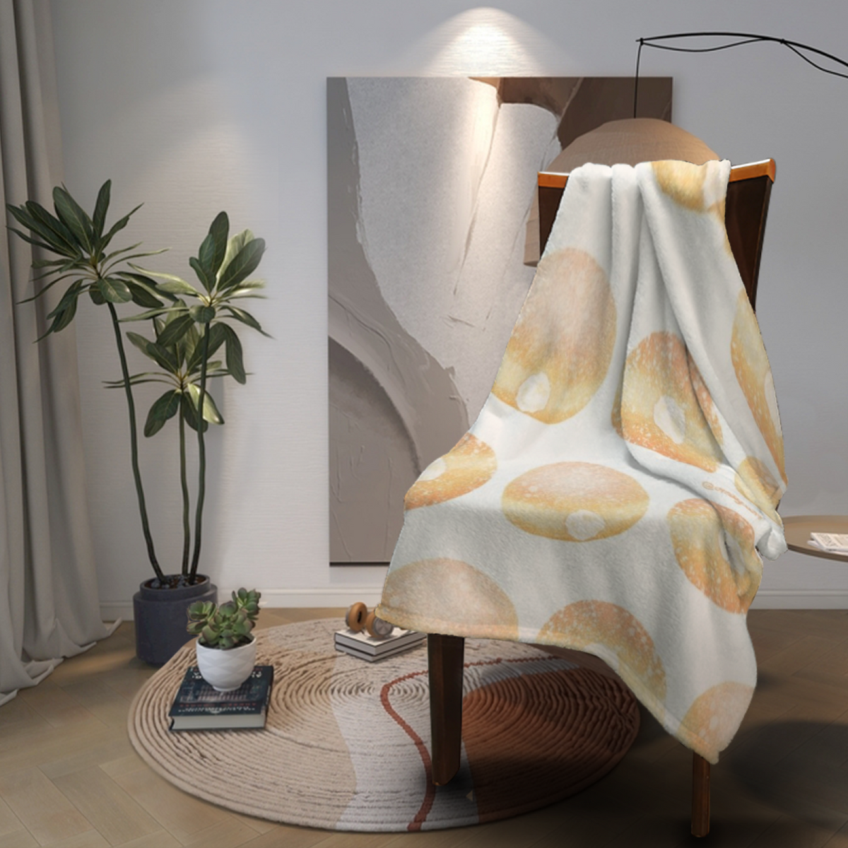 Pastel Multicolor Willow Mosaic Flannel Throw Blanket