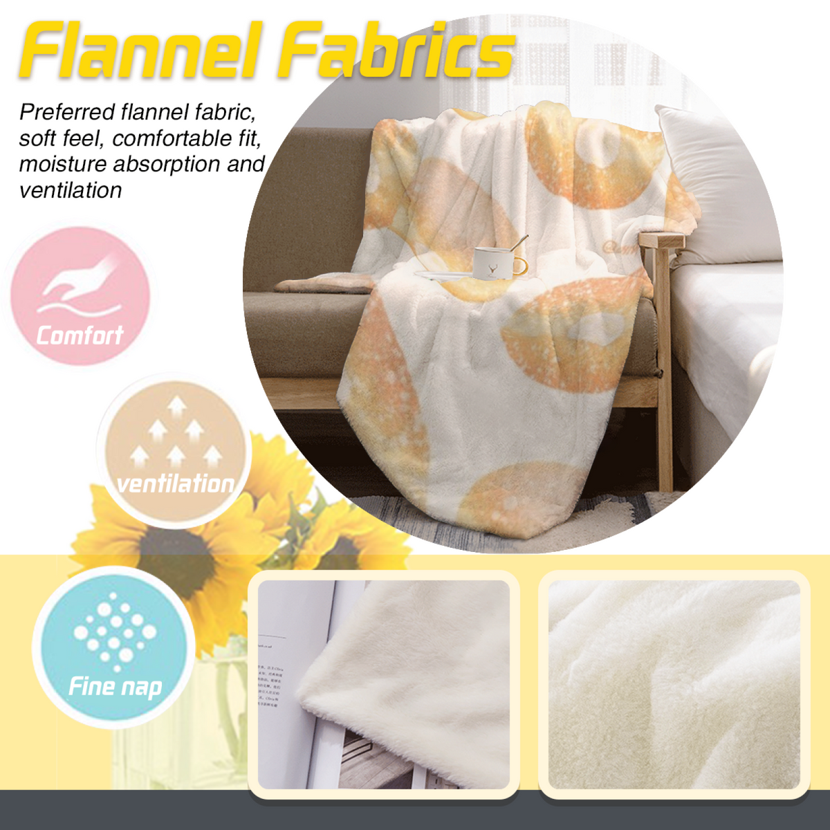 Pastel Multicolor Willow Mosaic Flannel Throw Blanket