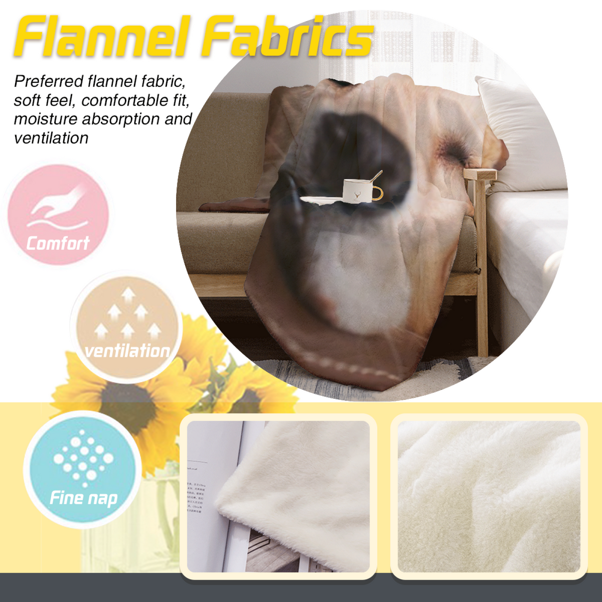 Terracotta Story Statement Pattern Cozy Flannel Bed Blanket