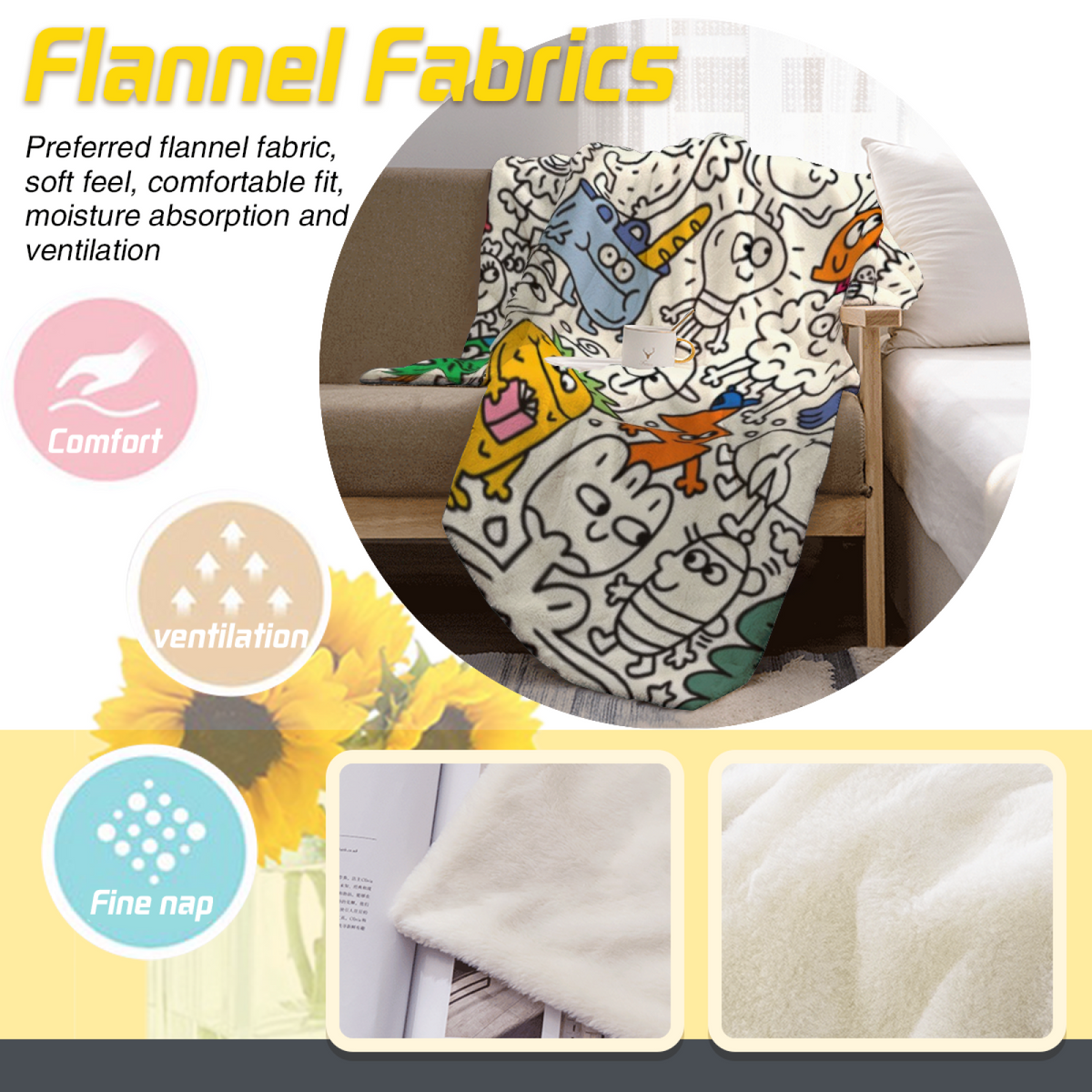 Enchanted Fable Muted Sage Art Decorative Flannel Blanket