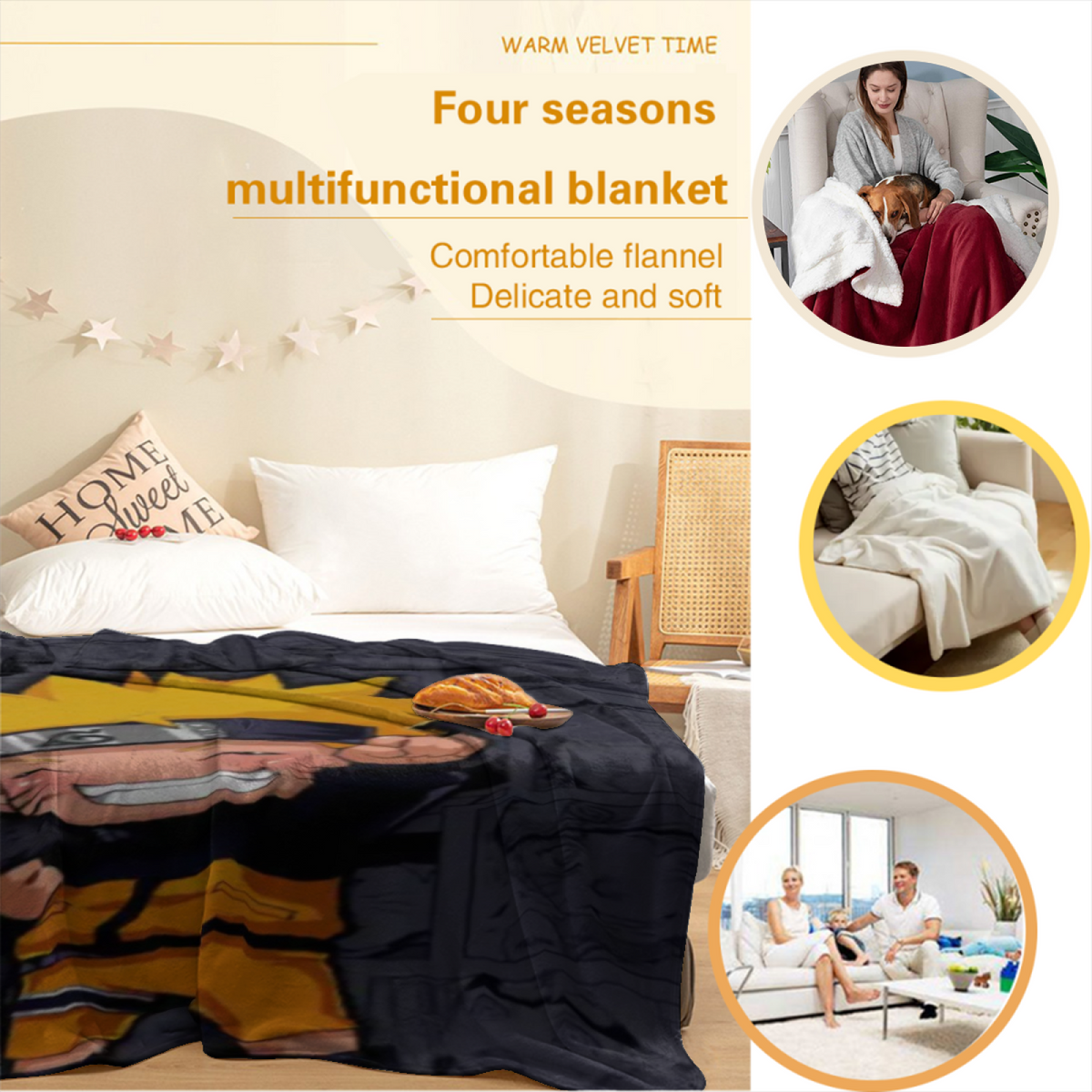 Oceanic Carnival Inspired Flannel Sofa Throw ¨C Earthy Neutral Palette