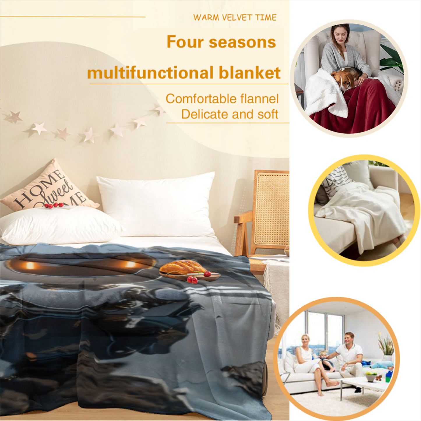 Futuristic Robot Flannel Throw Blanket ¨C Silver Sci-Fi Character in Water