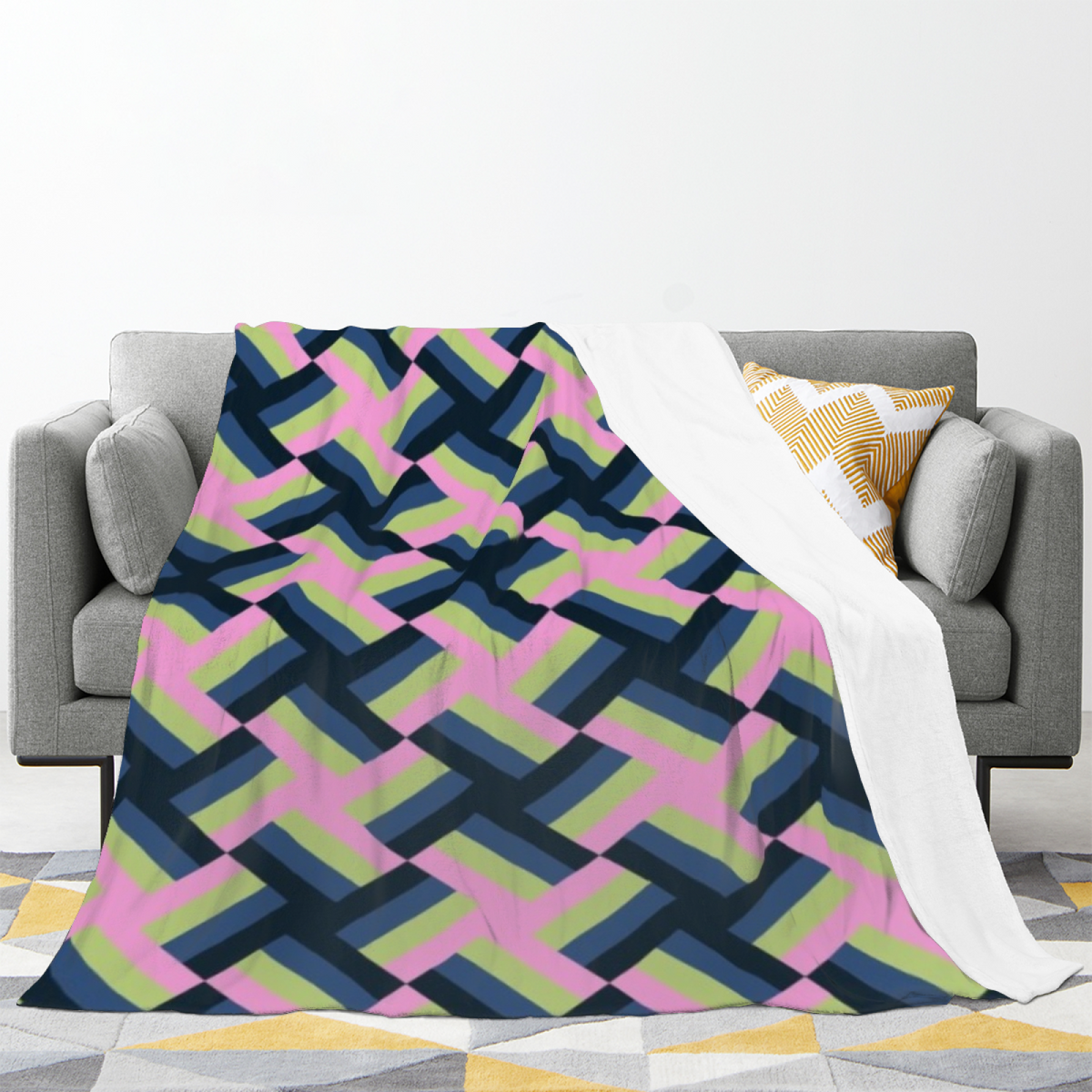 Soft Neutral Terracotta Drift Flannel Throw Blanket