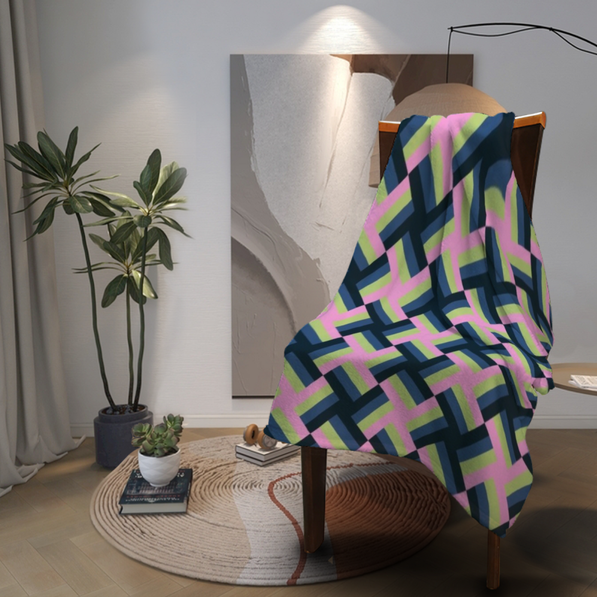 Soft Neutral Terracotta Drift Flannel Throw Blanket