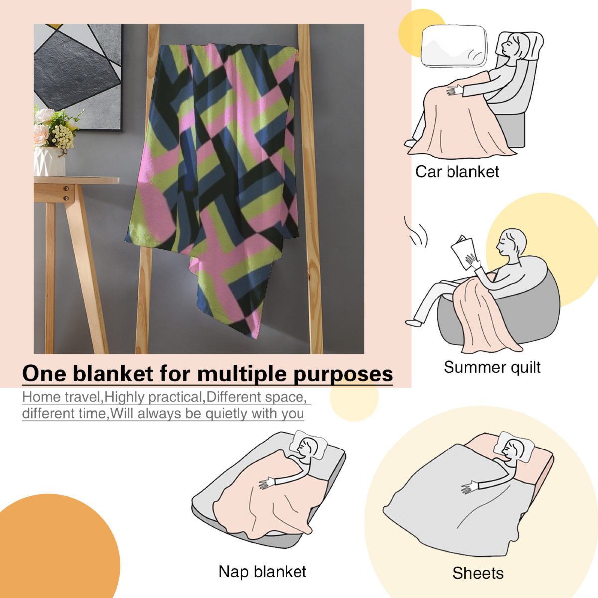 Soft Neutral Terracotta Drift Flannel Throw Blanket