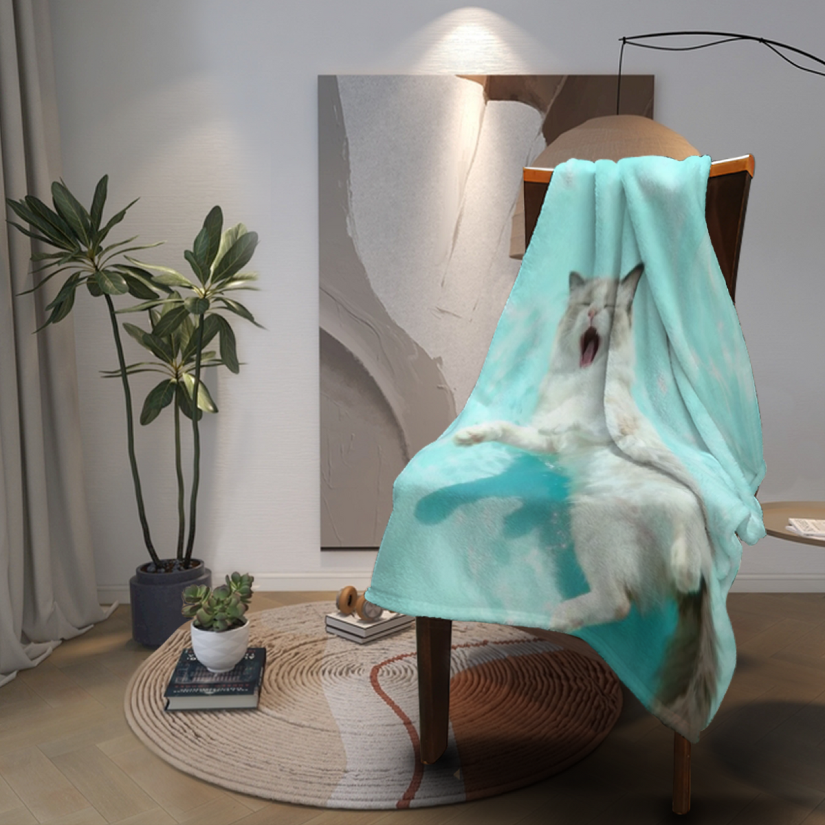 Earthy Neutral Festival Grove Soft Flannel Blanket ¨C Contemporary Pattern