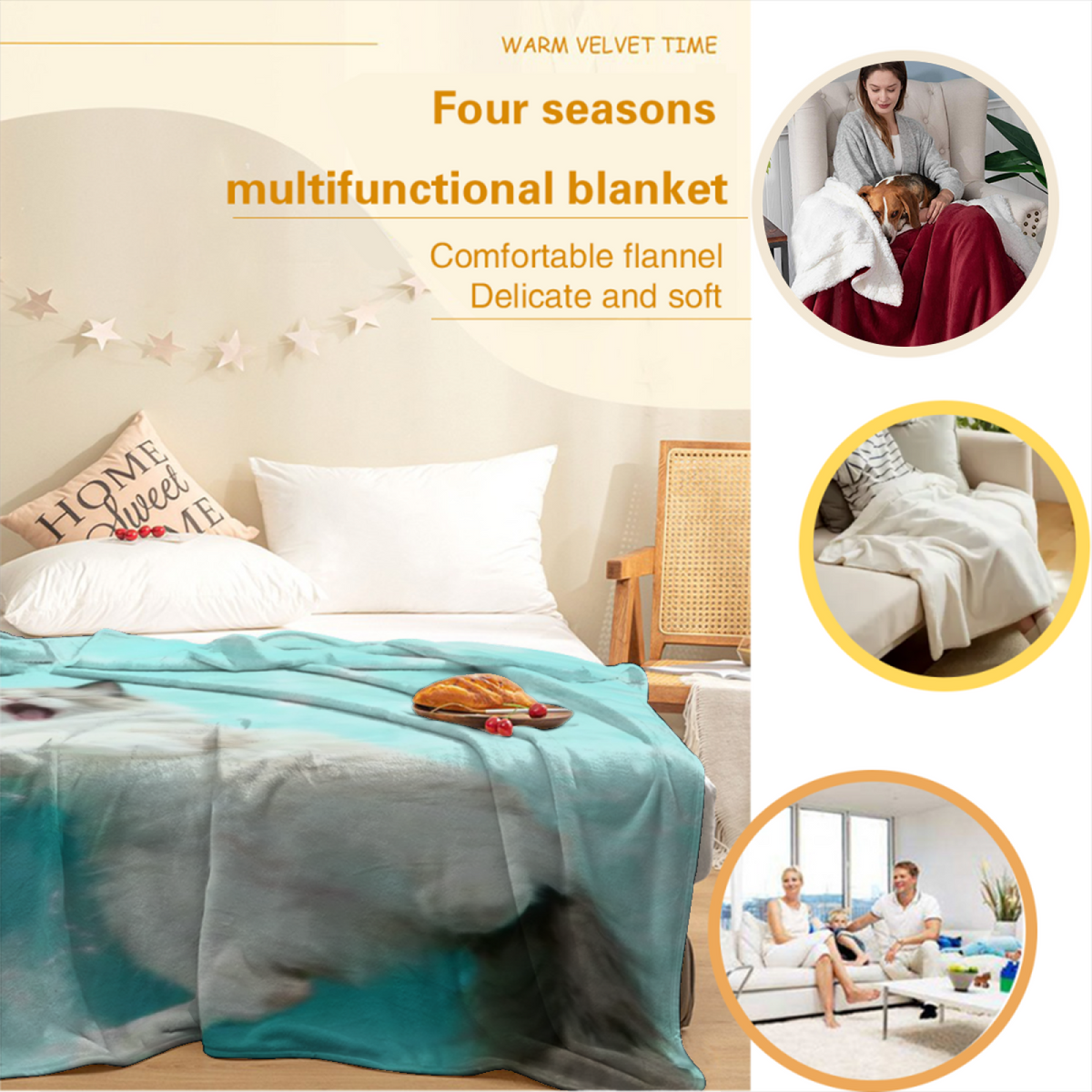 Earthy Neutral Festival Grove Soft Flannel Blanket ¨C Contemporary Pattern