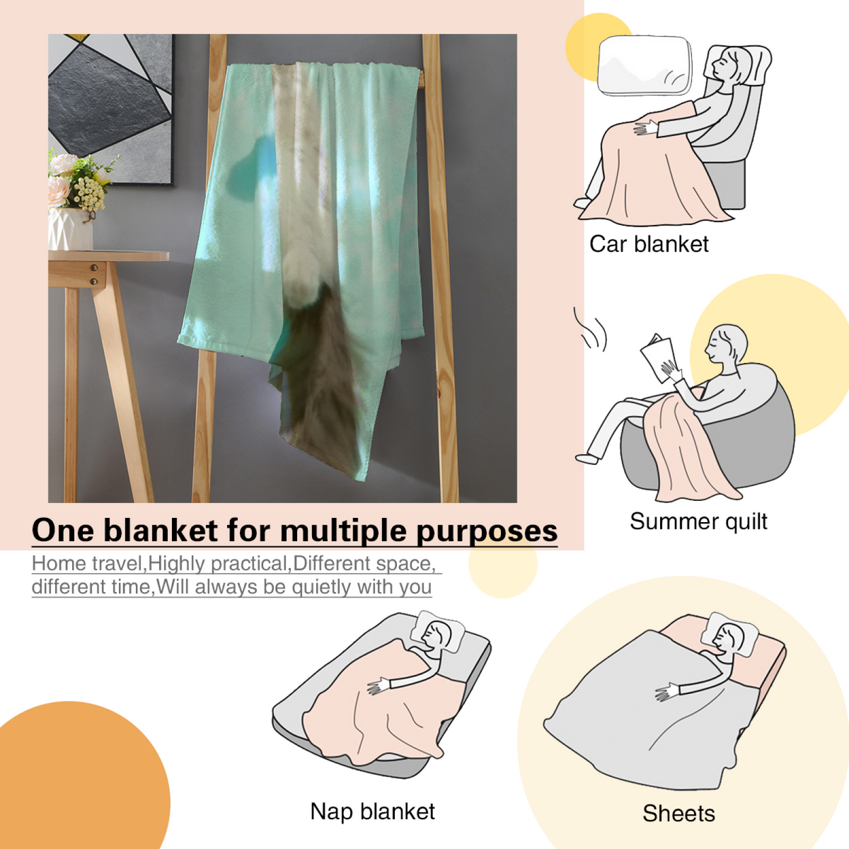 Earthy Neutral Festival Grove Soft Flannel Blanket ¨C Contemporary Pattern