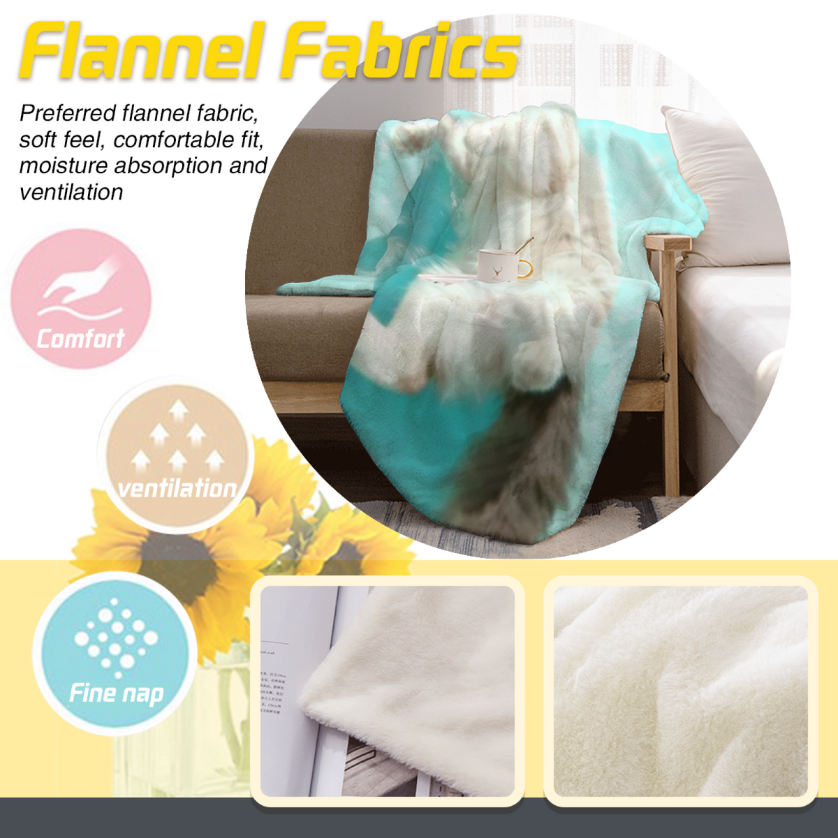 Earthy Neutral Festival Grove Soft Flannel Blanket ¨C Contemporary Pattern