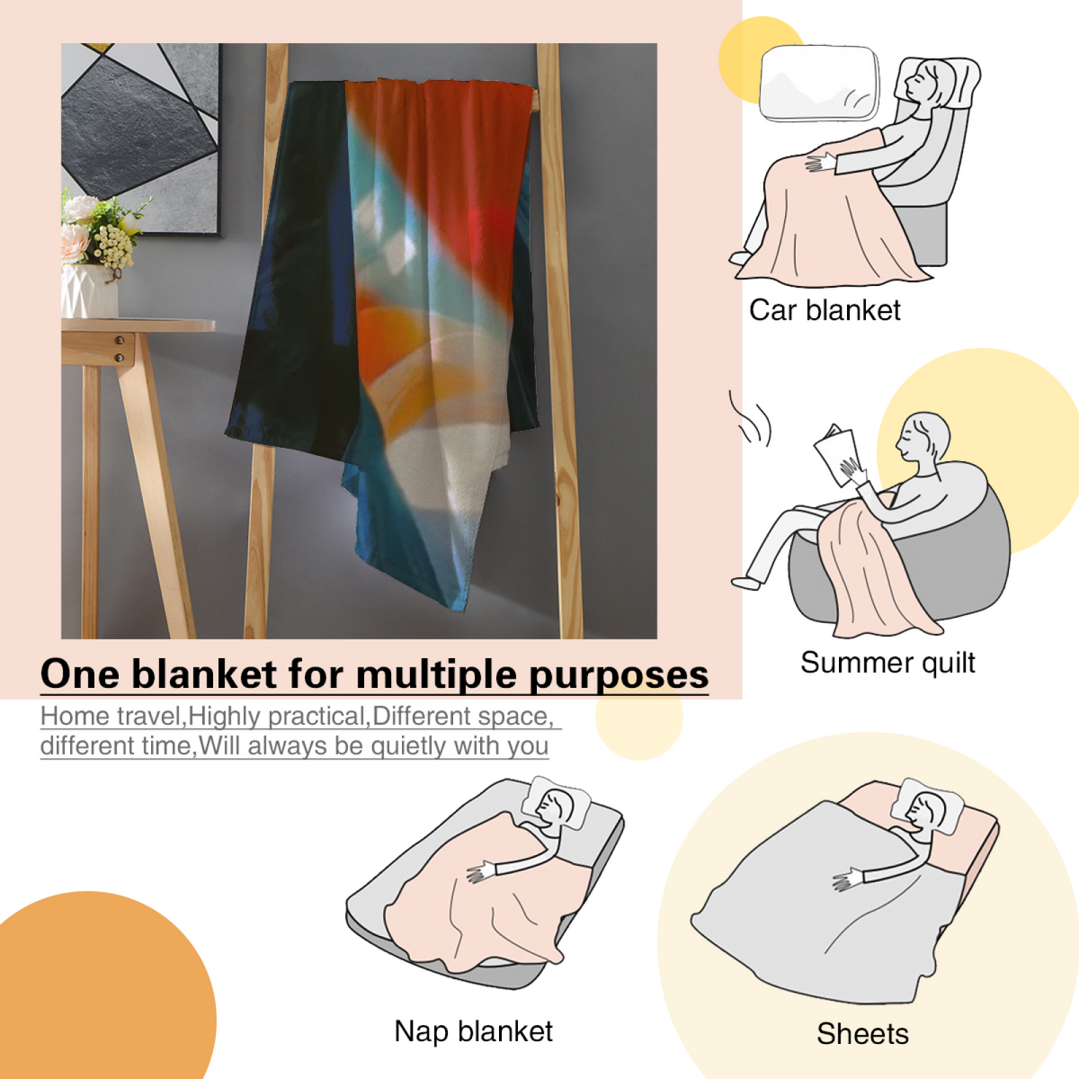 Luminous Carnival Lightweight Flannel Throw in Dusty Lilac