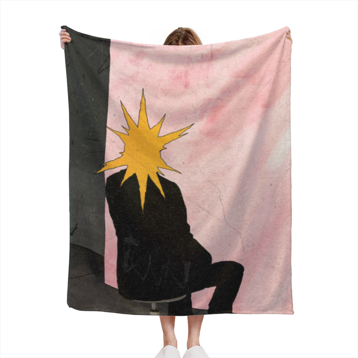 Flannel Throw Blanket with Misty Spectrum Cozy Cottage Artwork