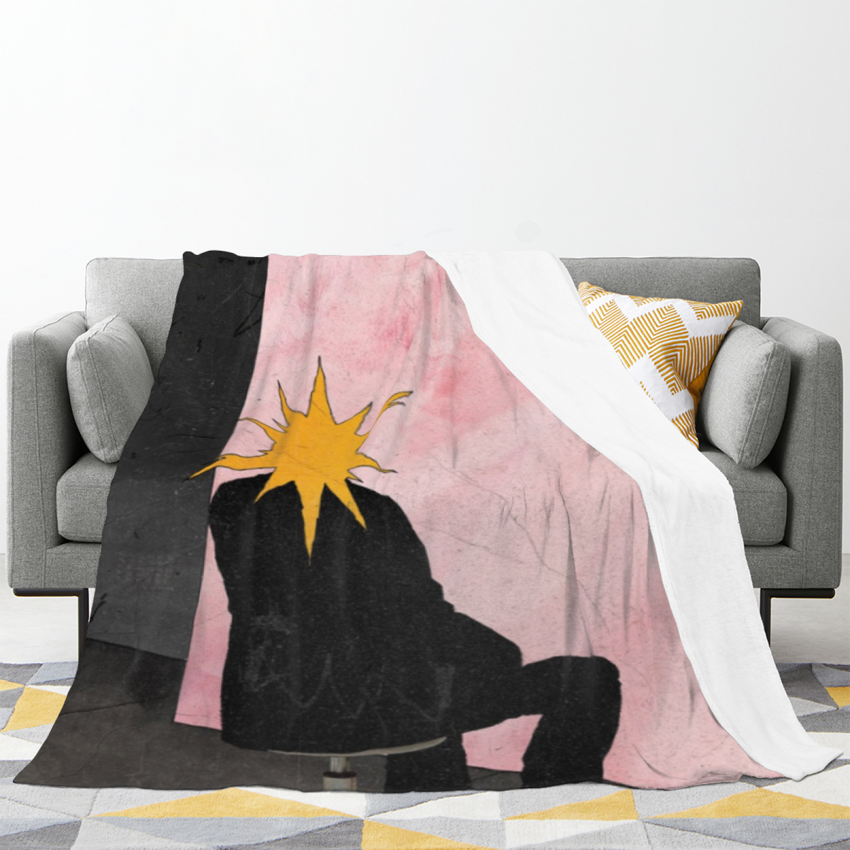 Flannel Throw Blanket with Misty Spectrum Cozy Cottage Artwork