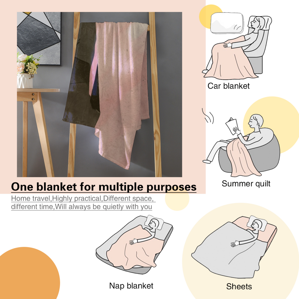 Flannel Throw Blanket with Misty Spectrum Cozy Cottage Artwork