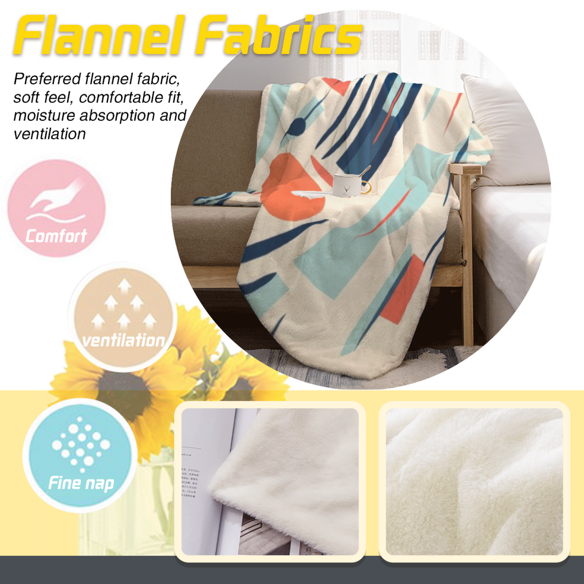 Soft Minimalist All-Season Flannel Blanket ¨C Wildwood Hearth Collection