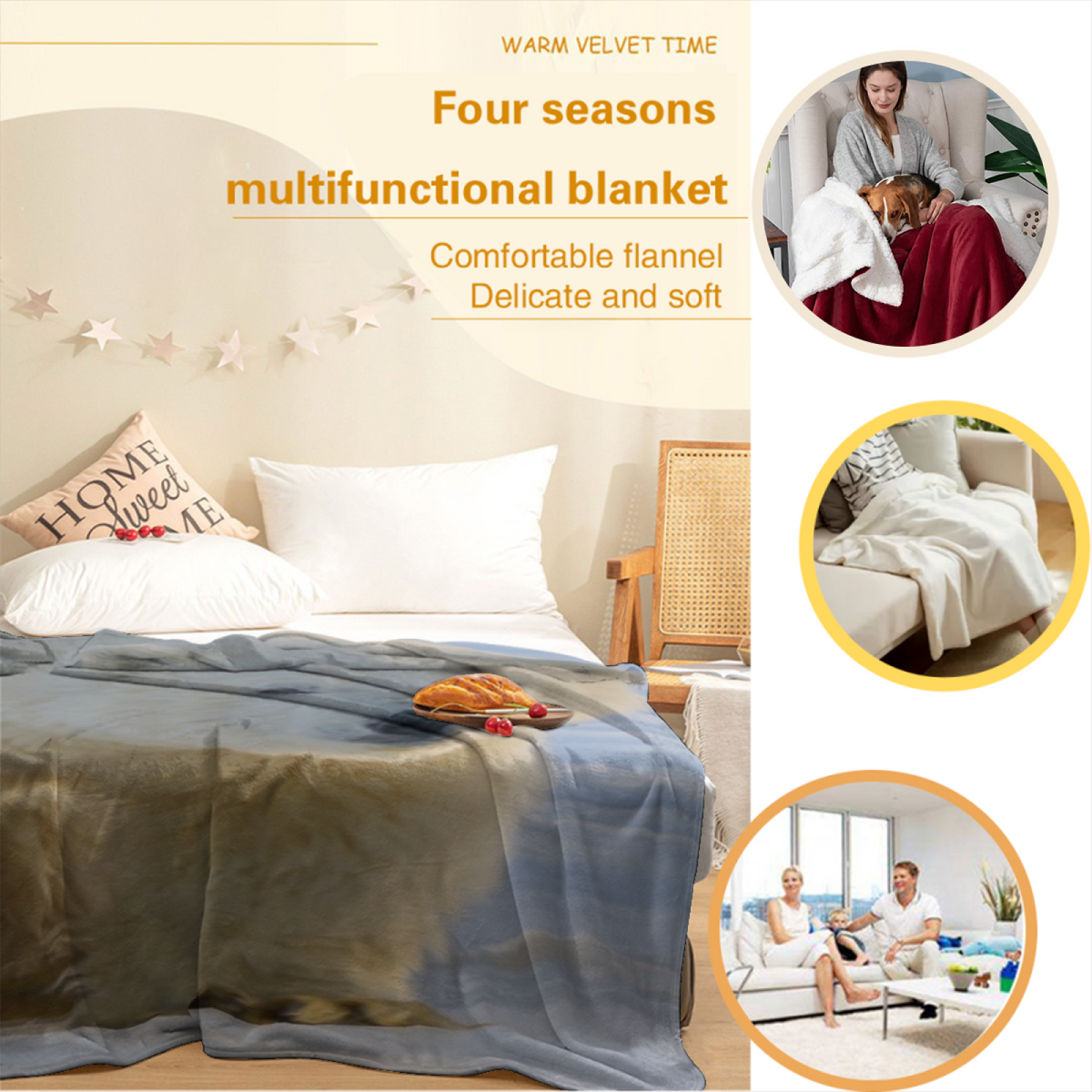 Solstice Tapestry Decorative Pattern Flannel Throw Blanket