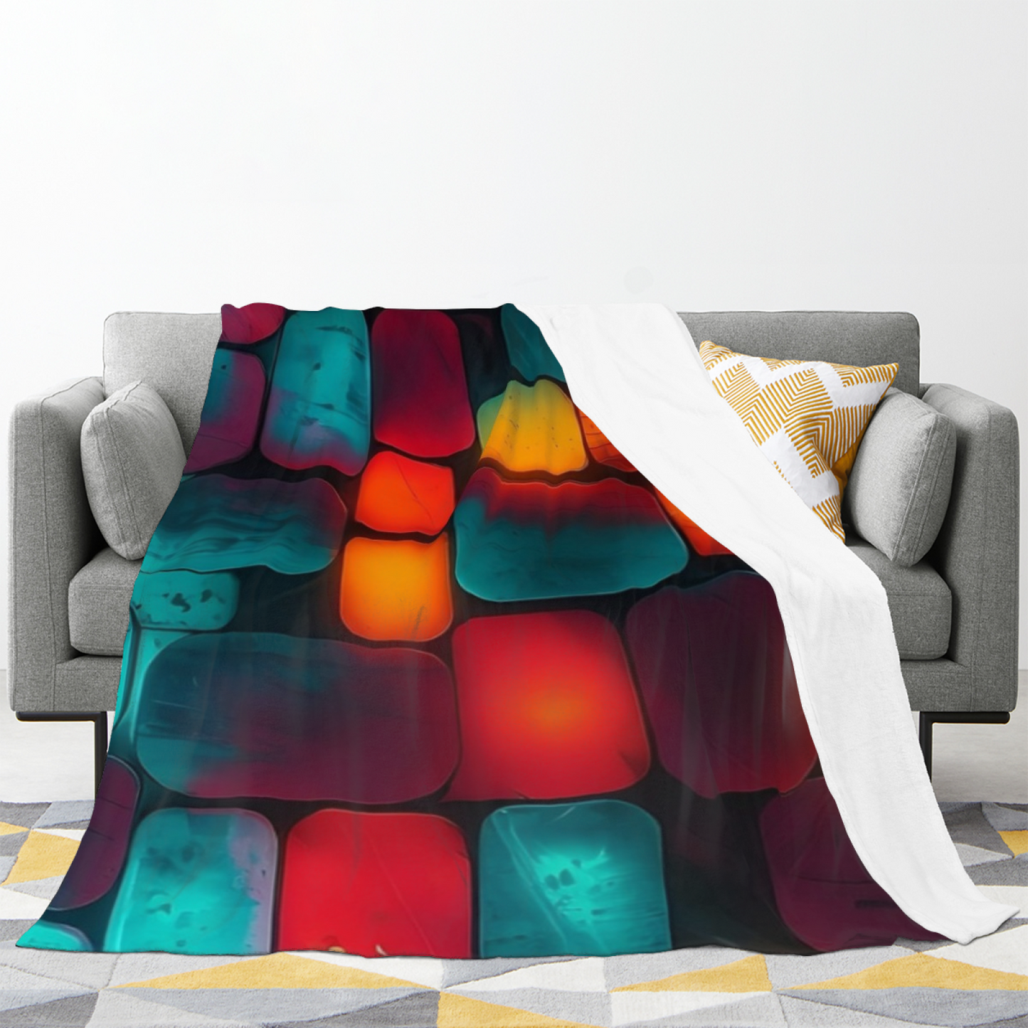 Contemporary Artistic Throw Blanket ¨C Graphic Printed Cozy Home Blanket