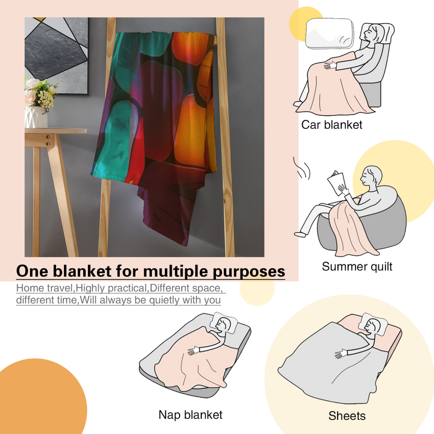 Contemporary Artistic Throw Blanket ¨C Graphic Printed Cozy Home Blanket