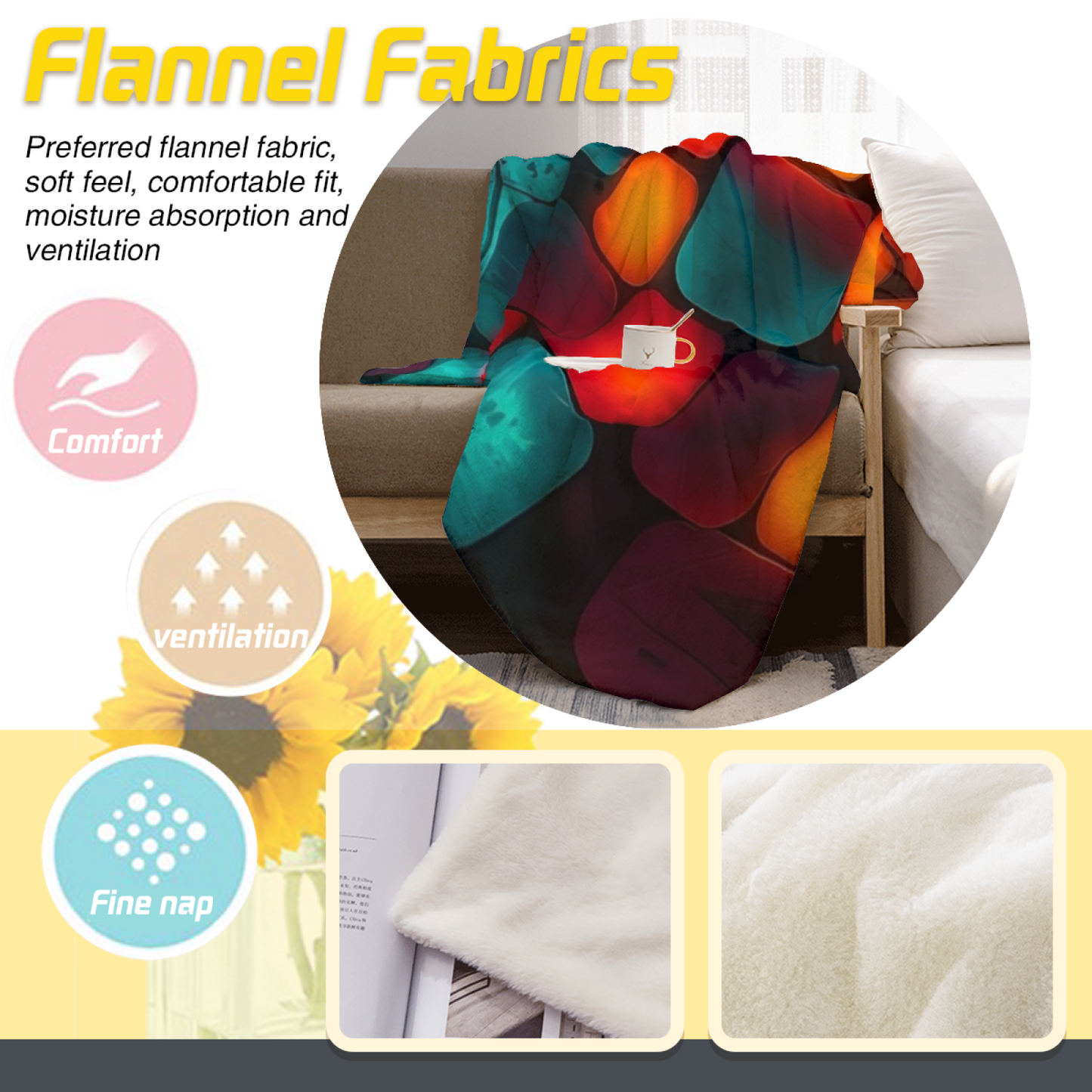 Contemporary Artistic Throw Blanket ¨C Graphic Printed Cozy Home Blanket