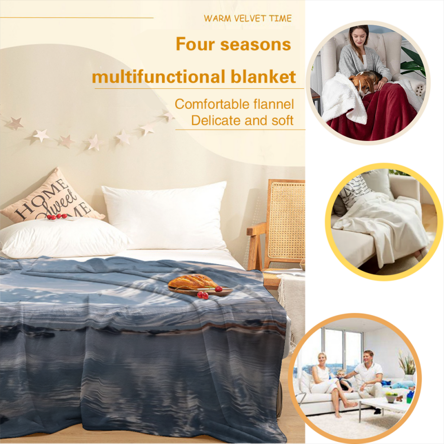 Colorful Modern Art Throw Blanket ¨C Contemporary Printed Home Decor Blanket