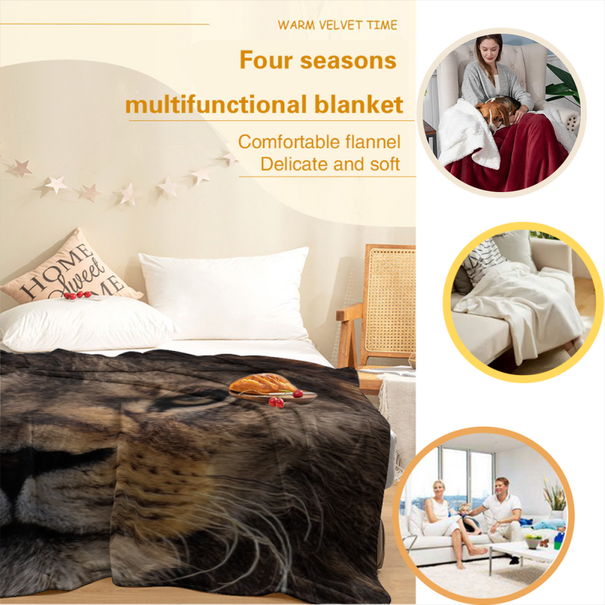 Terracotta Echo Statement Pattern Lightweight Flannel Throw