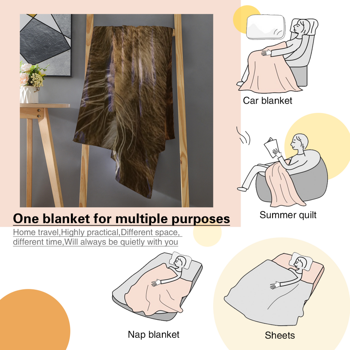 Terracotta Echo Statement Pattern Lightweight Flannel Throw
