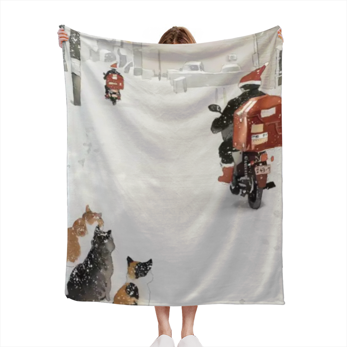 Gilded & Grove Playful Graphic Plush Flannel Throw