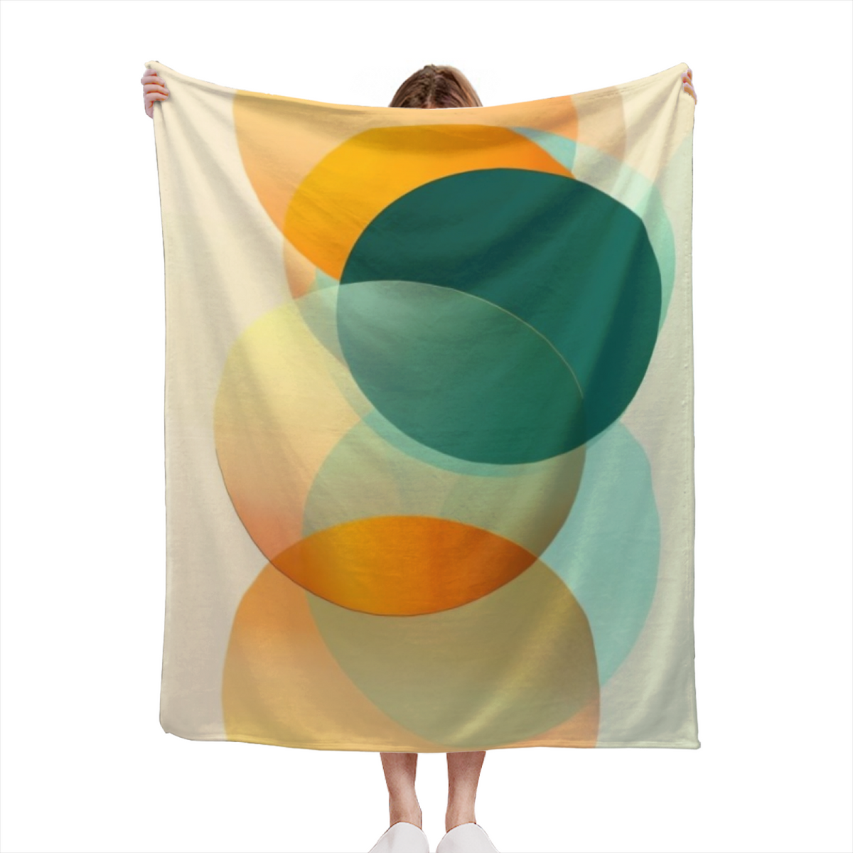 Playful Earthy Multicolor Rosewood Echo Soft Flannel Blanket