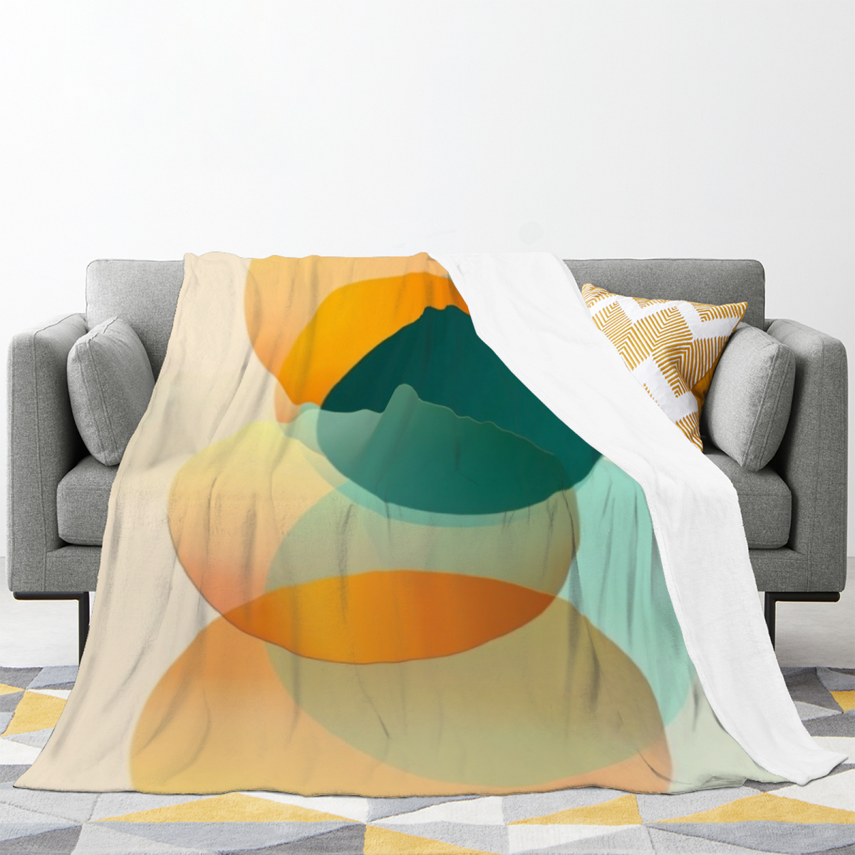 Playful Earthy Multicolor Rosewood Echo Soft Flannel Blanket