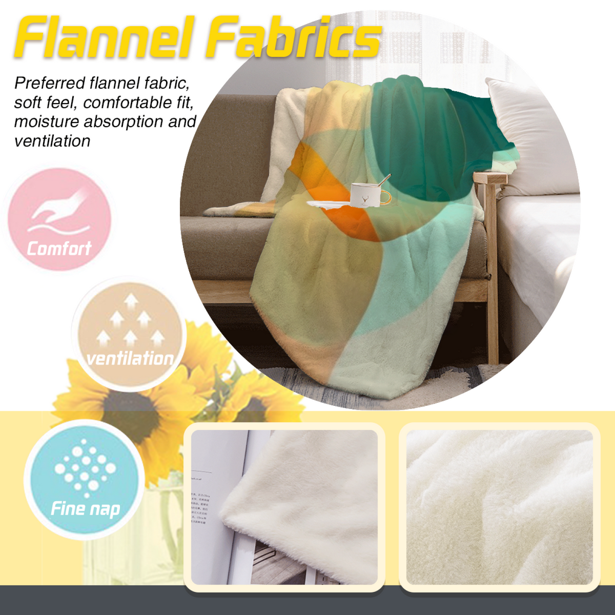Playful Earthy Multicolor Rosewood Echo Soft Flannel Blanket
