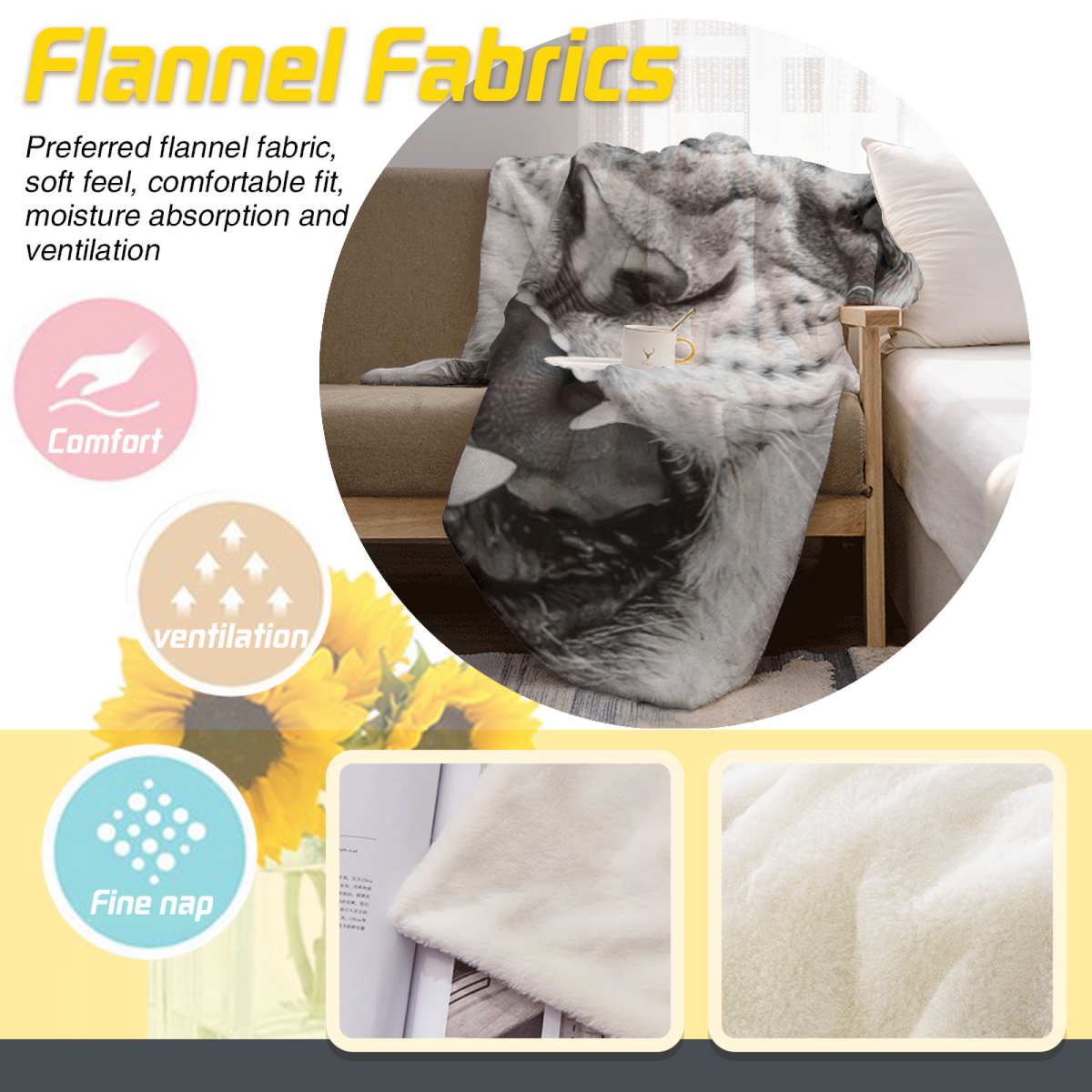 Decorative Flannel Blanket with Watercolor Breeze Cozy Cottage Artwork