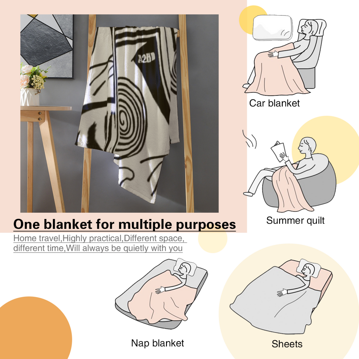Flannel Throw Blanket with Enchanted Breeze Cozy Cottage Artwork
