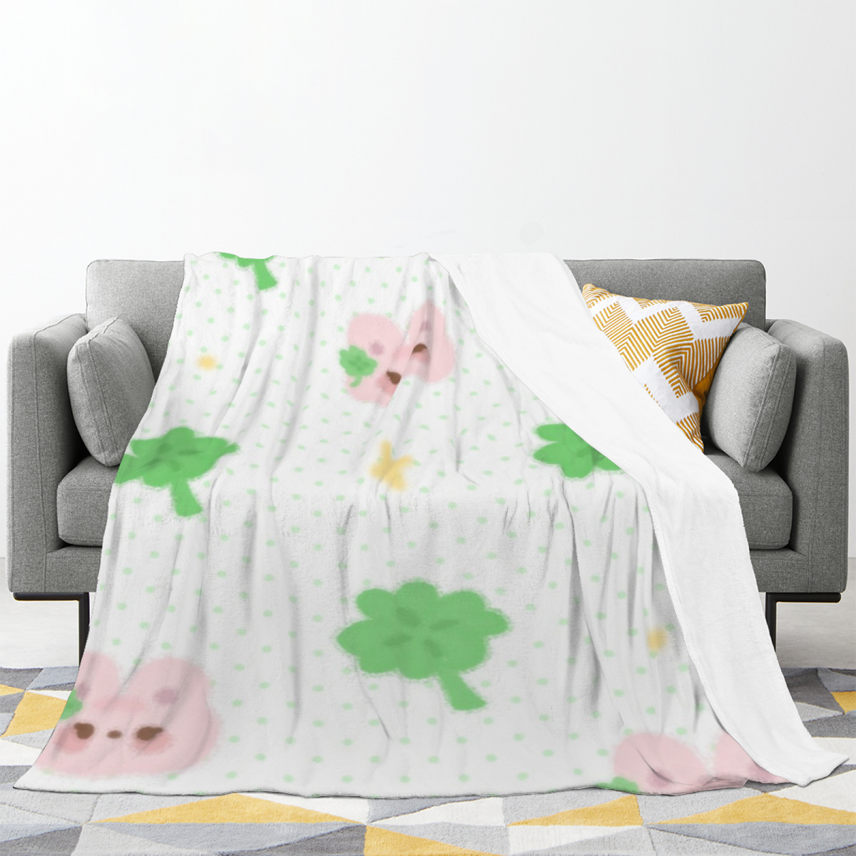 Rosewood Odyssey Playful Pattern Decorative Flannel Blanket