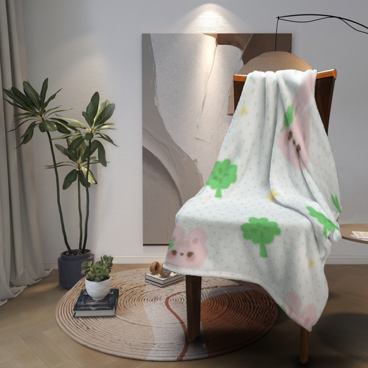 Rosewood Odyssey Playful Pattern Decorative Flannel Blanket