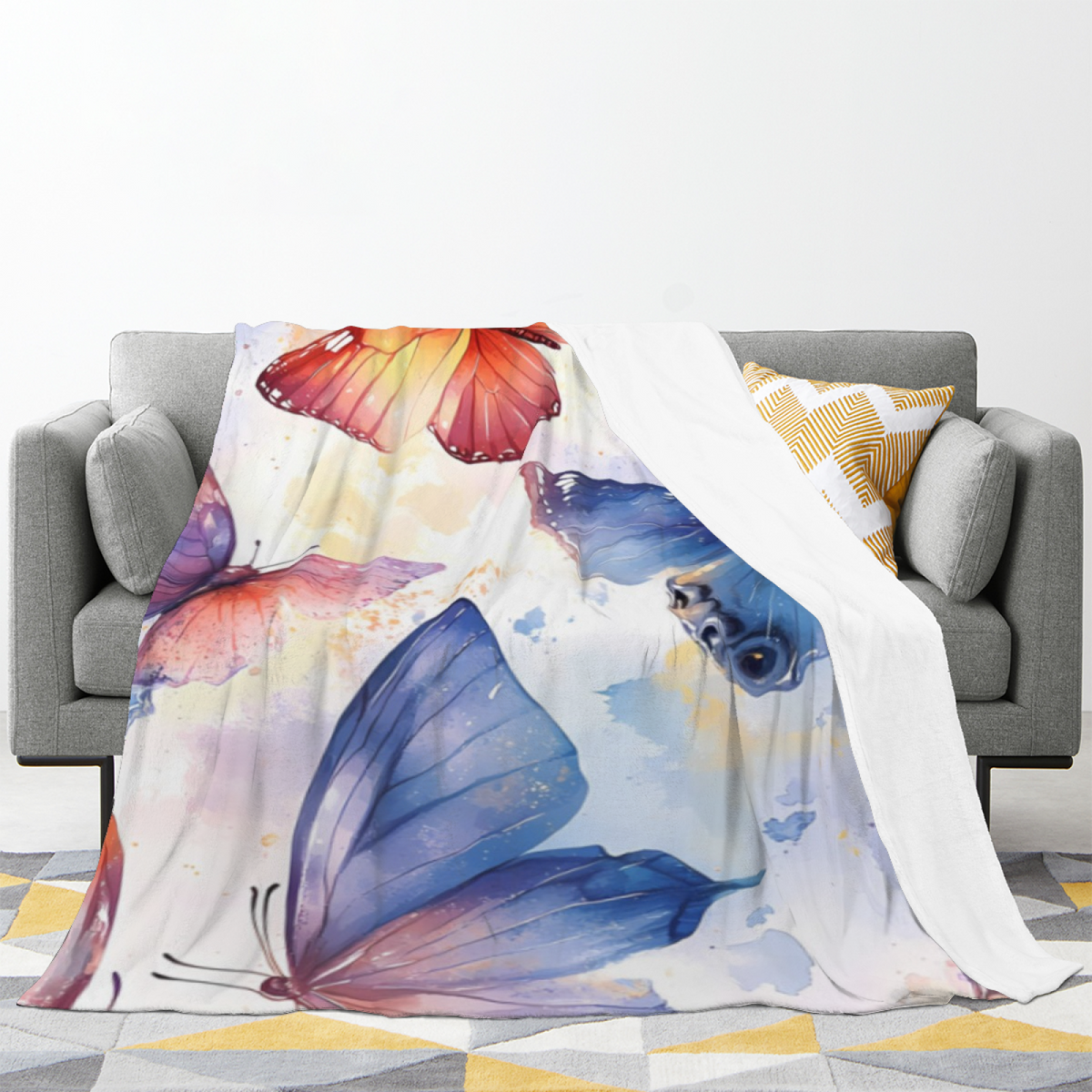 Expressive Soft Neutral Meadow Odyssey Flannel Throw Blanket