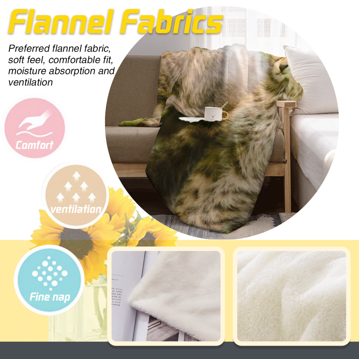Whimsical Earthy Multicolor Indigo Trail Plush Flannel Throw