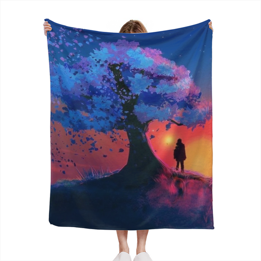 Rich Multicolor Prairie Cove Soft Flannel Blanket ¨C Contemporary Pattern