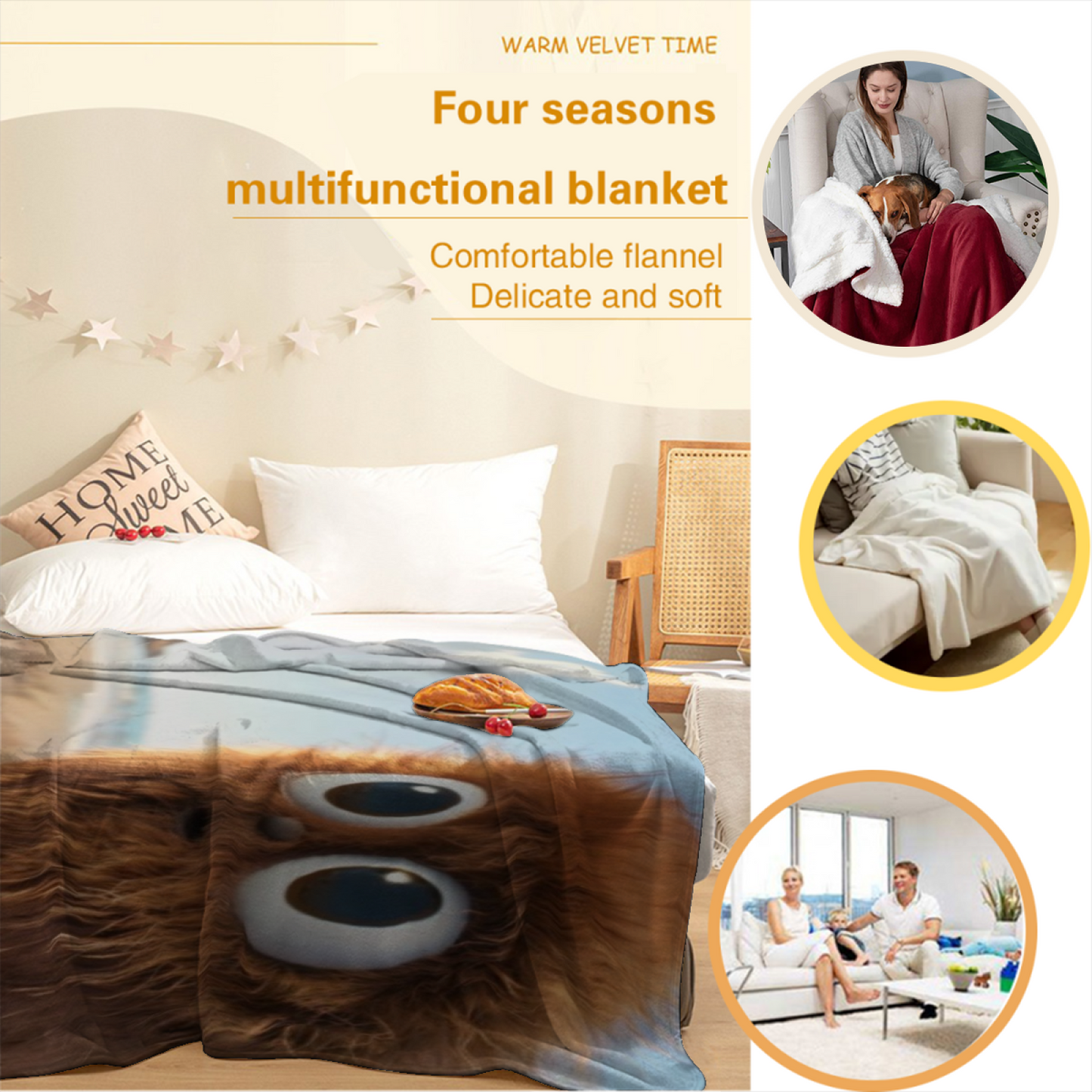 Colorful Modern Art Throw Blanket ¨C Decorative Printed Cozy Home Blanket