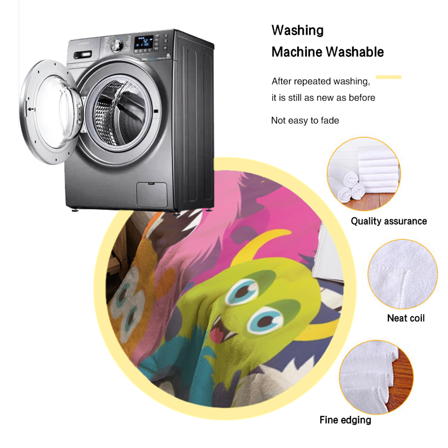Colorful Cartoon Monsters Flannel Throw Blanket ¨C Fun Multicolor Character Design