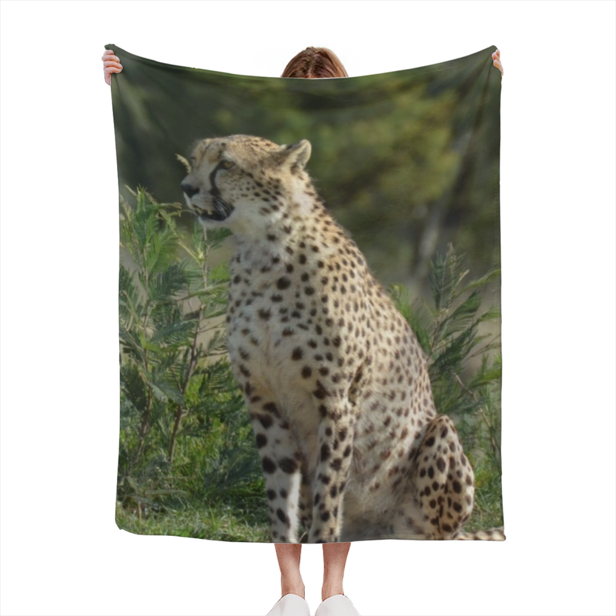 Playful Soft Neutral Coral Vista Soft Flannel Blanket