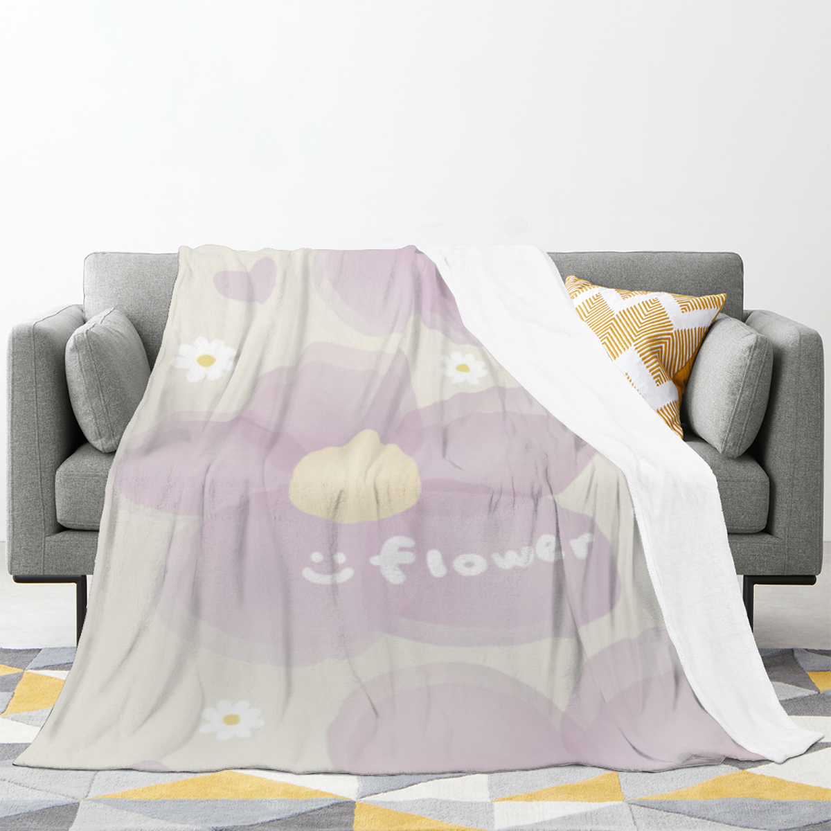 Decorative Flannel Blanket with Copper Atlas Cozy Cottage Artwork