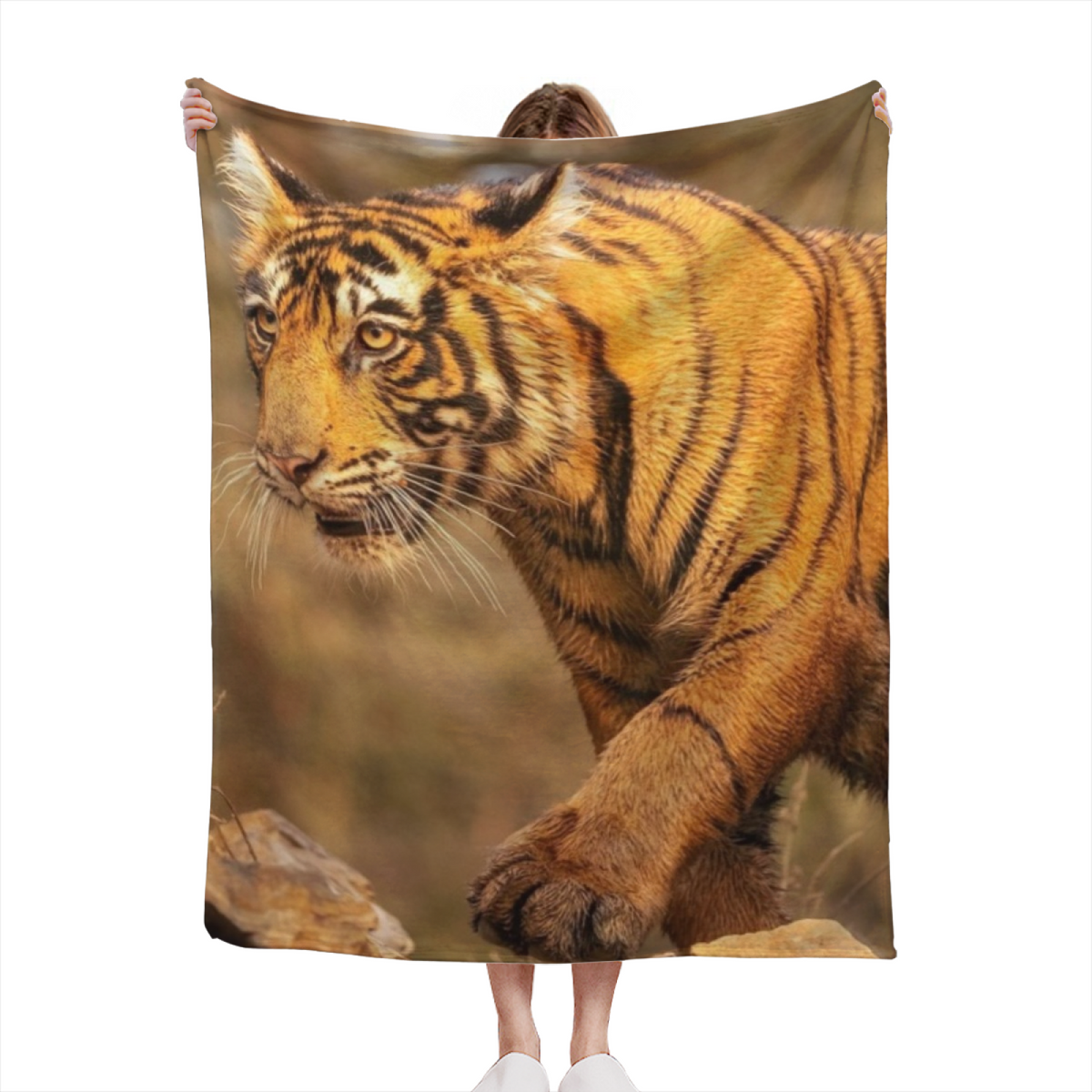 Eclectic Design Heather Treasure Warm Coral Cozy Flannel Bed Blanket