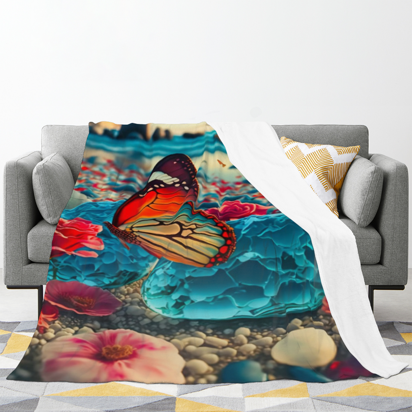 Abstract Decorative Throw Blanket ¨C Stylish Modern Printed Cozy Blanket