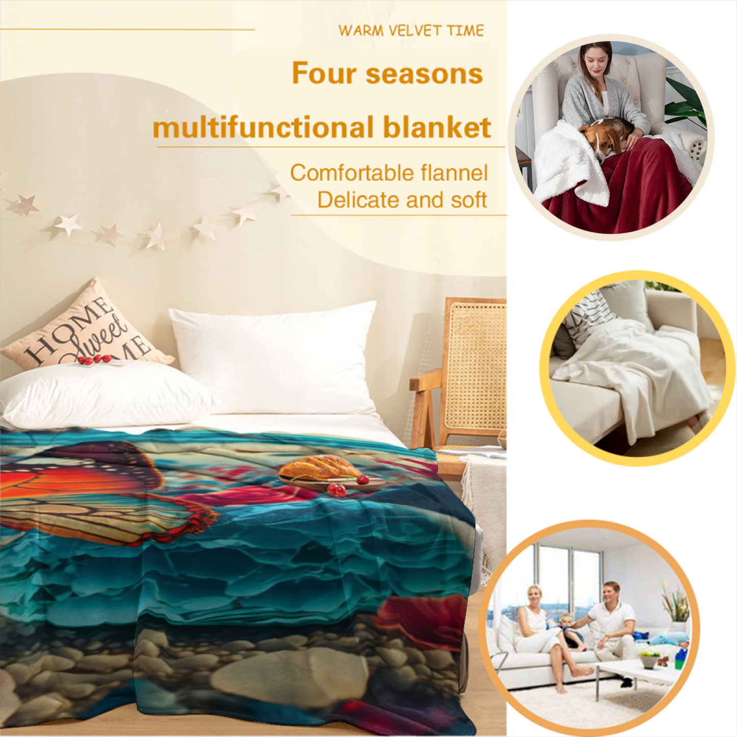Abstract Decorative Throw Blanket ¨C Stylish Modern Printed Cozy Blanket